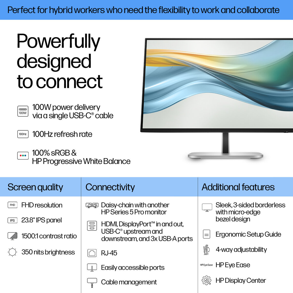 HP Monitor S5 PRO 23.8'' 1080p