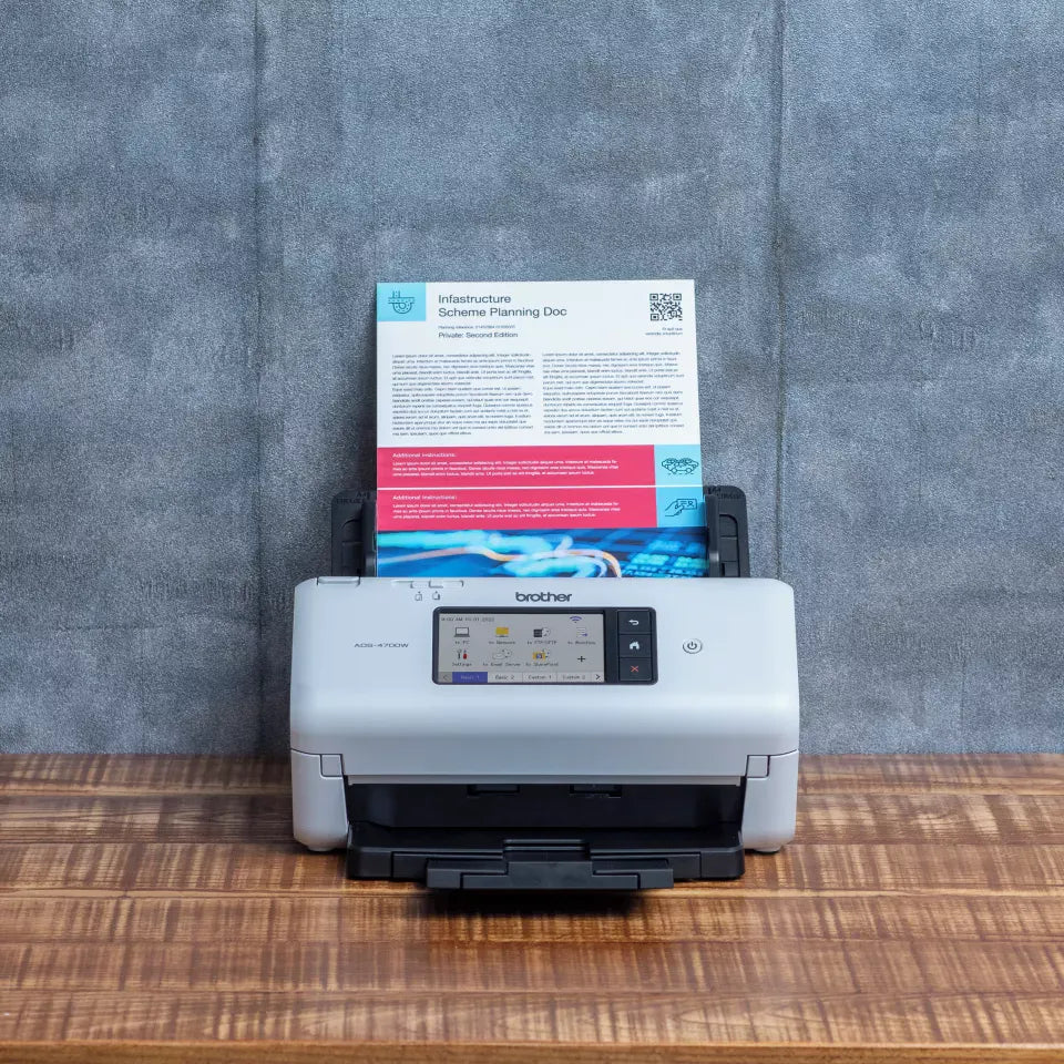 Brother ADS-4700W Professional Wireless Desktop Document Scanner A4 Duplex Touchscreen