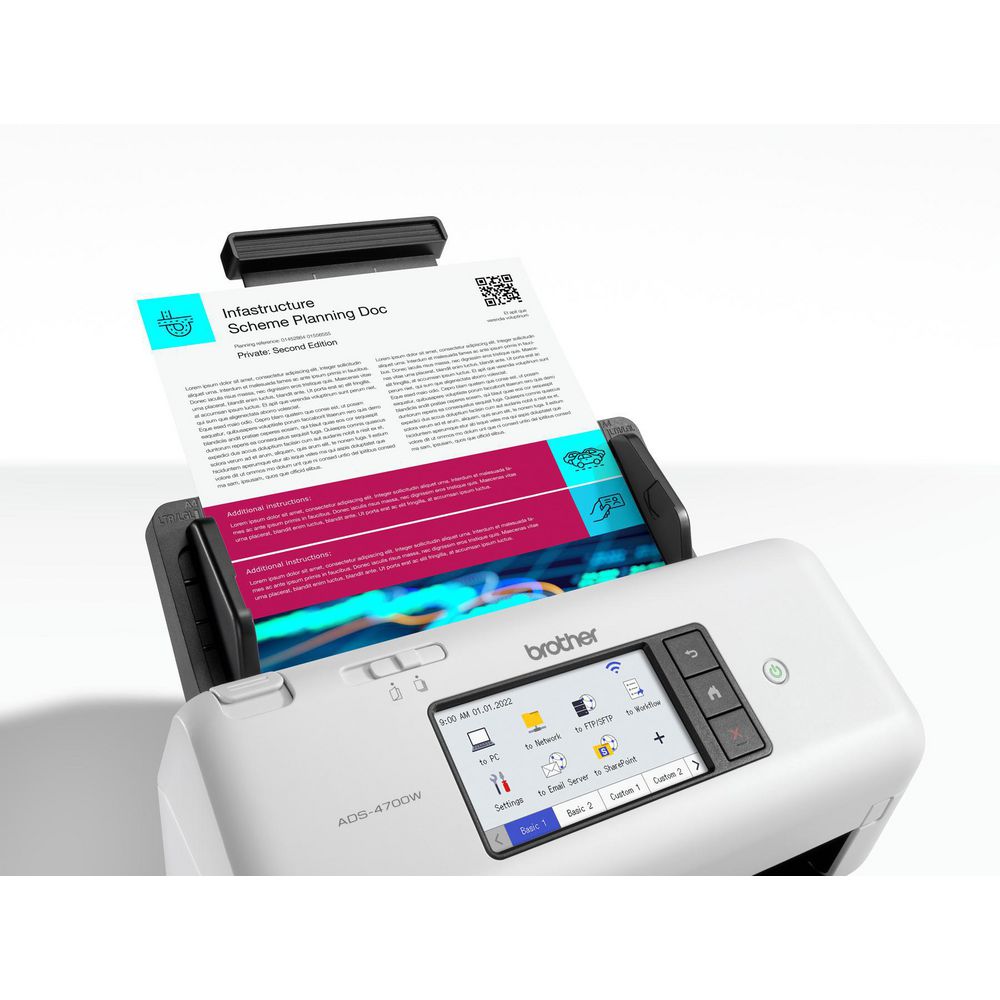 Brother ADS-4700W Professional Wireless Desktop Document Scanner A4 Duplex Touchscreen
