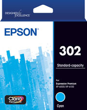 Epson 302 - Std Capacity Claria Premium - Cyan Ink Cartridge